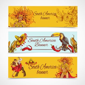 South america banners set