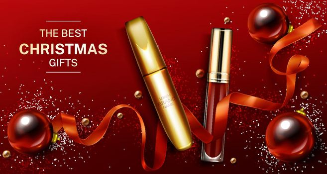 Mascara and lip gloss christmas cosmetics gifts