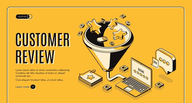 Customer review best result isometric landing page
