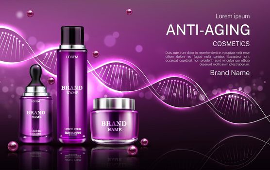 Anti aging cosmetics tubes and cream jar mock up