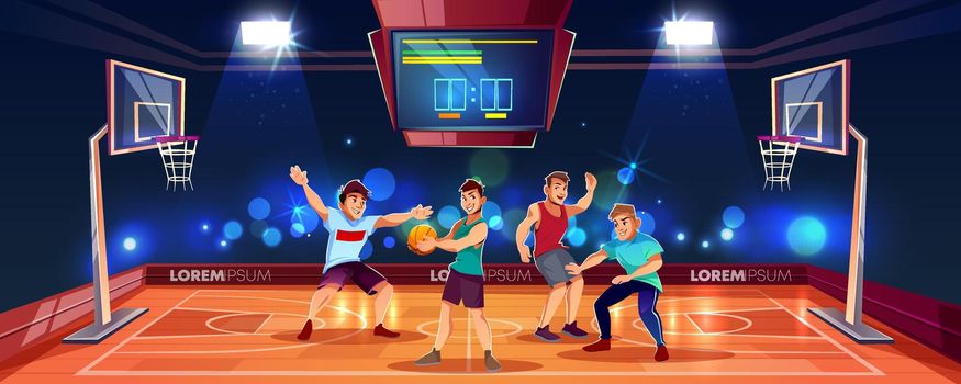 Vector background with people playing basketball
