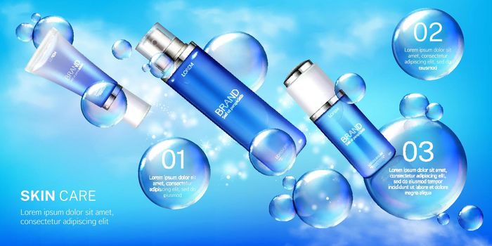 Cosmetic tubes mock up, beauty cosmetics bottles