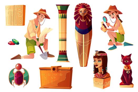 Vector Egyptian set - characters, symbols of culture