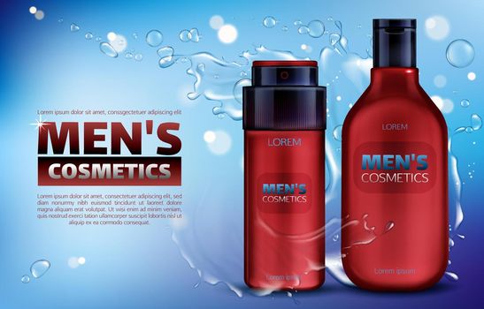 Men cosmetics shower gel, deodorant antiperspirant