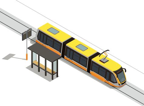 Tram Stop Isometric Composition
