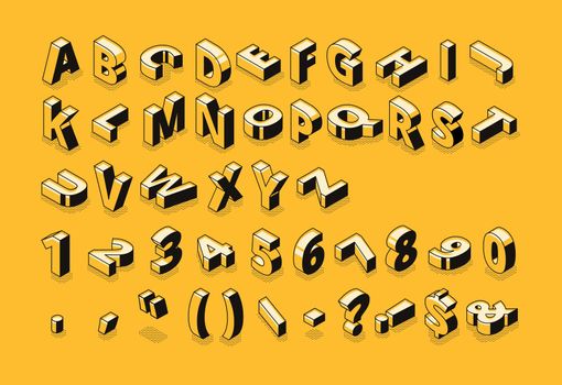 Isometric font halftone letters vector illustration