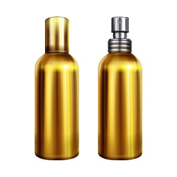 Perfume spray metallic bottle vector illustration