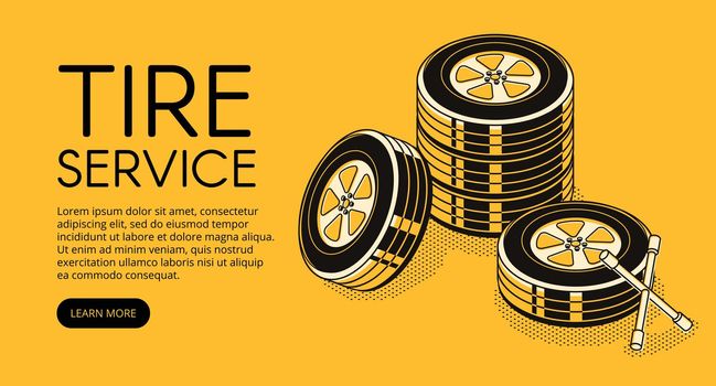 Car tire car auto service vector illustration