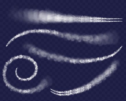 Airplane condensation trail vector illustration