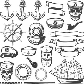 Vintage Sailor Naval Icon Set