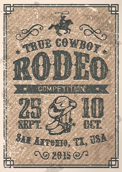 American cowboy rodeo poster