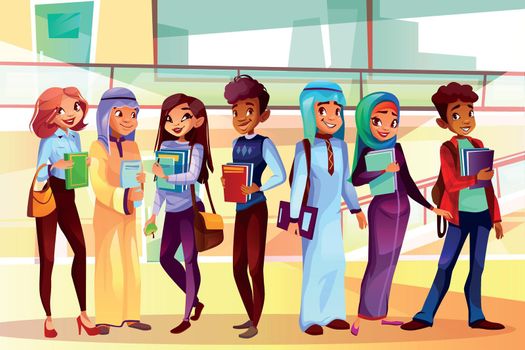 College students nationalities vector illustration
