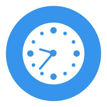 Clock outline white glyph icon. Workspace sign