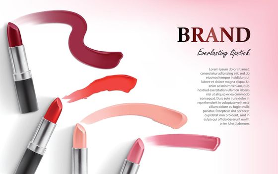 Vector design of lipstick packing and lipstick smear samples