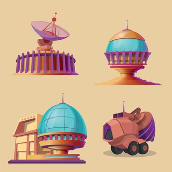 Vector set with objects for space exploration