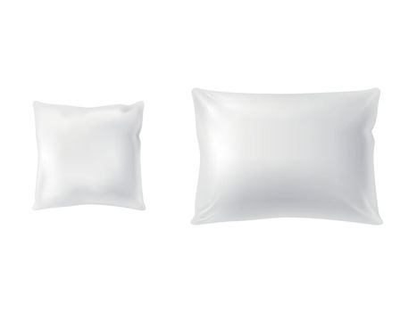 Vector realistic set of two white pillows
