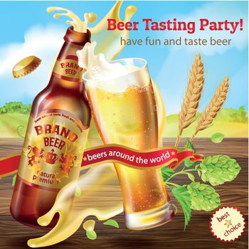 Vector promotion banner for beer tasting party