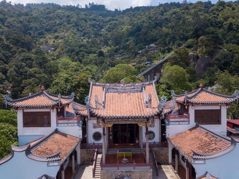 Aerial view roof top Jade Emperor God Temple Air Itam