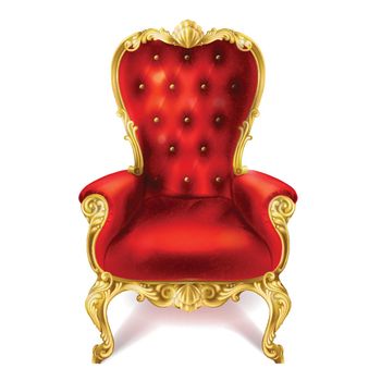Vector illustration of an ancient red royal throne.