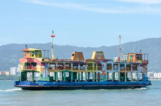 Colorful ferry at Penang