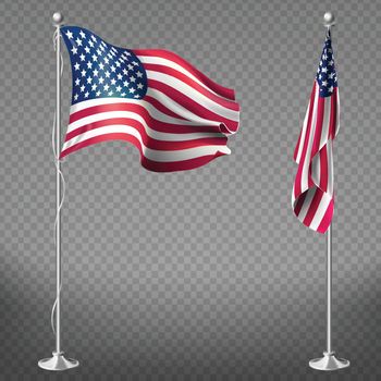 Vector realistic flags of United States of America