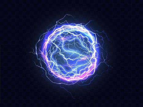 Electrical burst, ball lightning realistic vector