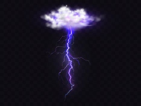 Lightning thunderbolt vector realistic cloud