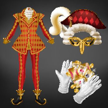Card game joker expensive costume realistic vector