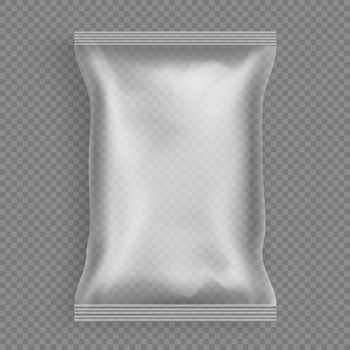 Sealed plastic sachet for product packaging vector
