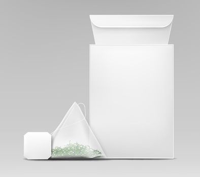 Green tea packaging template realistic vector