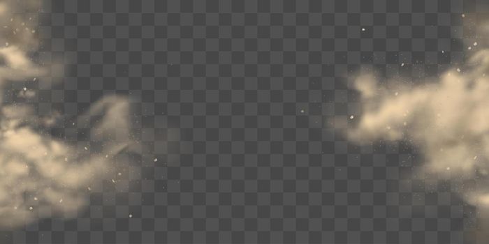 Bursting from sides dust clouds realistic vector