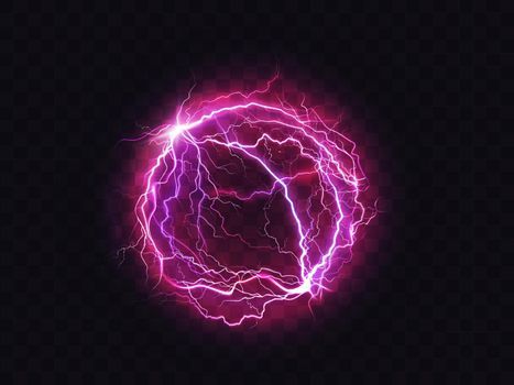 Electric ball lightning circle strike impact place