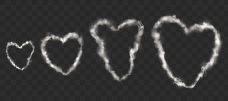 White smoke heart shape rings from cigarette