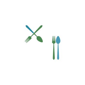 Fork and spoon icon logo design vector