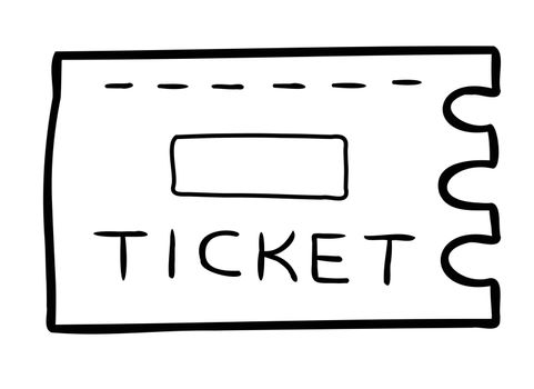 Cartoon vector illustration of ticket