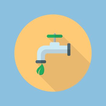 Eco water tap flat icon