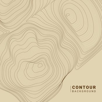 Brown abstract contour lines illustration