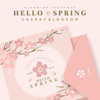Cherry blossom card illustrations
