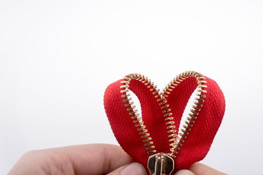 Zipper in the shape of a heart