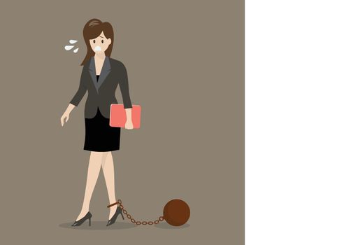 Business woman with weight burden