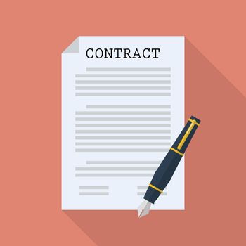 Contract document paper with pen