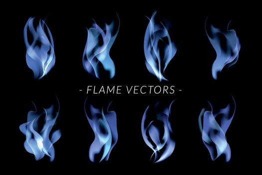 Blue flames set