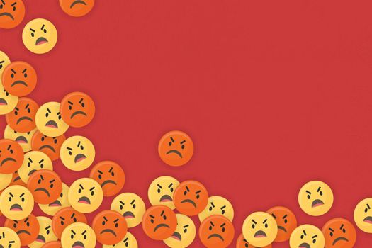 Angry emoji framed background