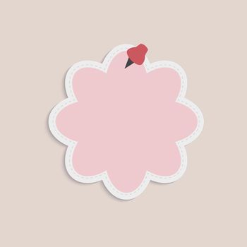 Blank pink bubble reminder note vector