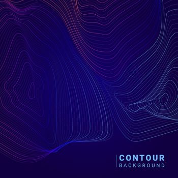 Colorful abstract contour lines illustration