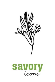 Savory vector flat icon. Vegetable green leaves