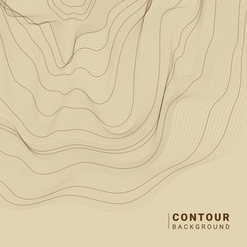 Brown abstract contour lines illustration
