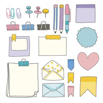 Colorful stationery supplies collection