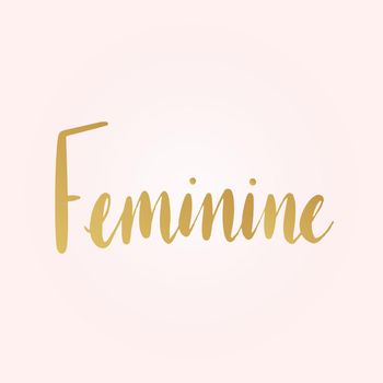 Feminine word typography style vector