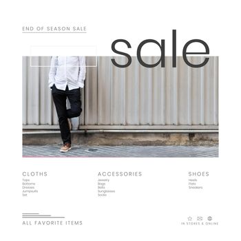 Cloth shop sale offer template vector